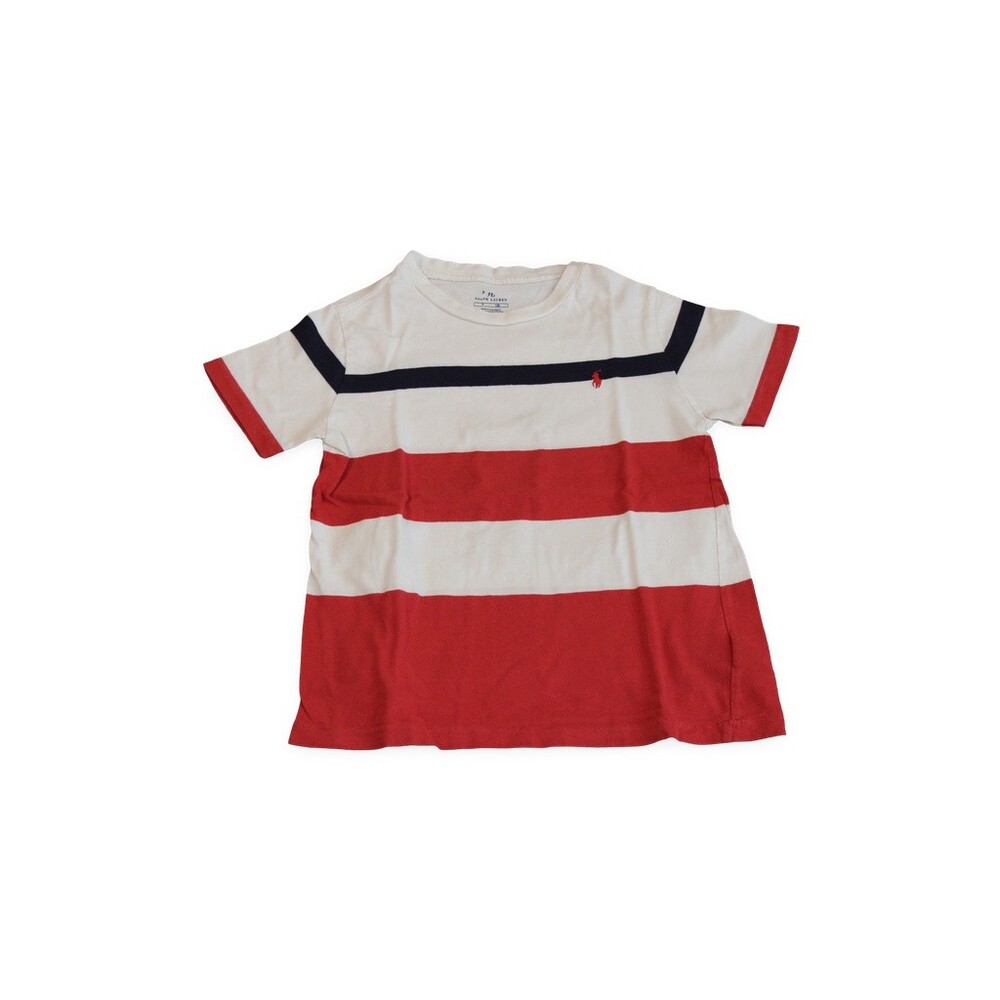 Polo Ralph Lauren 7y T-Shirt Red White Navy Cotton Kids Shirt
